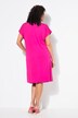 Jersey jurk, chiffon overgooier, V-hals, korte mouwen