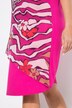 Jersey jurk, chiffon overgooier, V-hals, korte mouwen