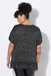 Camiseta de punto, oversize, efecto de purpurina, dobladillo con flecos