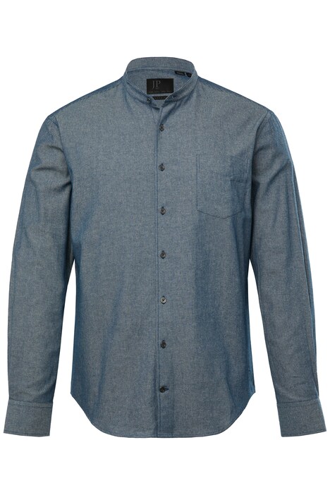 Džínová košile JP1880, kolekce Denim, dlouhé rukávy, stojáček, Modern střih, do 8XL