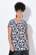 T-skjorte, oversized, blomster, korte ermer