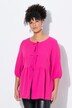 Blouse en mousseline, couture froncée et cordons à nouer en guise de fermeture, coupe évasée