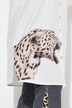 Košilová halenka, oversize, leopard po straně na lemu