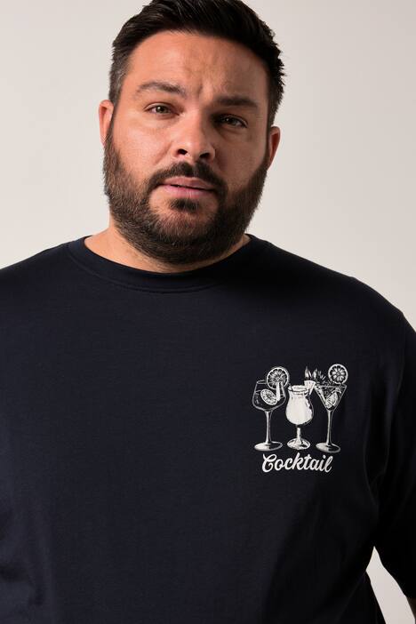 Men+ T-skjorte, magepassform, trykk, halve ermer, opptil 8 XL