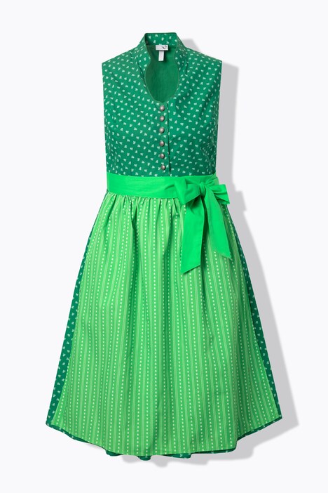 Dirndl sans manches, costume traditionnel bavarois. Col montant et boutons fantaisie