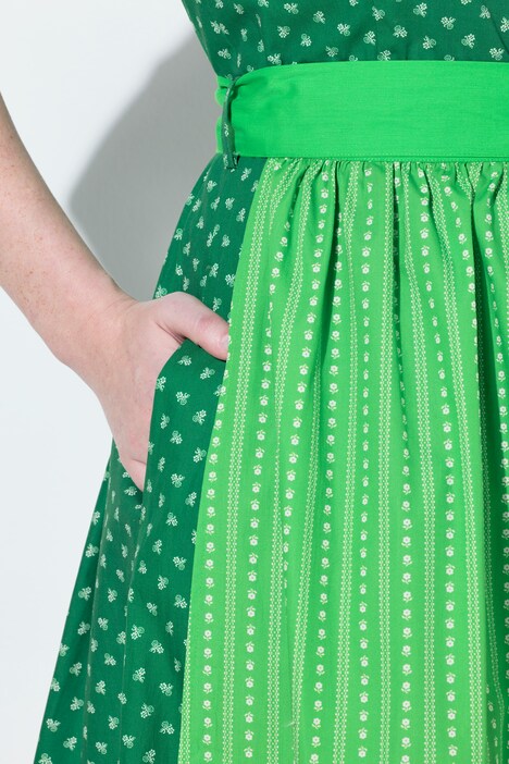 Dirndl sans manches, costume traditionnel bavarois. Col montant et boutons fantaisie