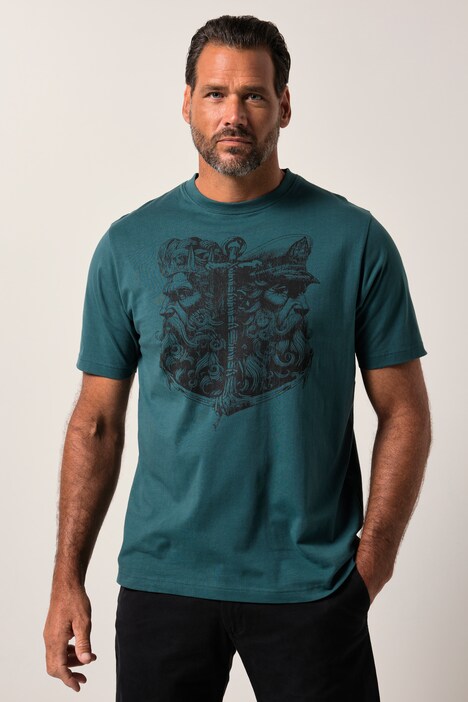 JP1880 T-shirt, korte mouw, ronde hals, print, tot 8XL