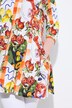 Slinkybluse, food-design, A-form, høj krave, 3/4-ærmer