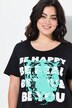 T-shirt dal taglio svasato con scritta e tigre