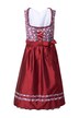 Midi dirndl, šněrování, hranatý výstřih, bez rukávů
