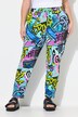 trainingsbroek, loose fit, sweatstof met comicprint