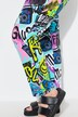 trainingsbroek, loose fit, sweatstof met comicprint