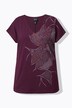 T-shirt dal taglio oversize con stampa glitterata, scollo a V e mezze maniche