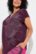 T-shirt dal taglio oversize con stampa glitterata, scollo a V e mezze maniche