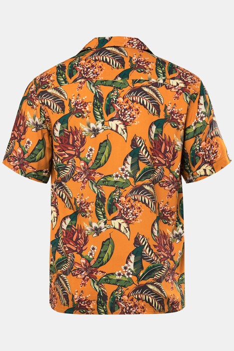 JP1880 viscose overhemd, korte mouwen, Cubaanse kraag, all-over print, Cuba-Fit, tot 8XL