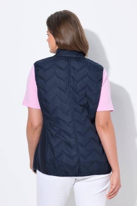 Doorgestikte bodywarmer, opstaande kraag