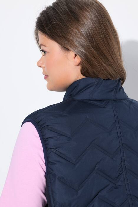 Doorgestikte bodywarmer, opstaande kraag