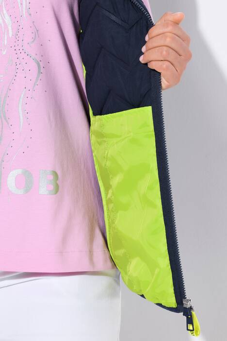 Doorgestikte bodywarmer, opstaande kraag