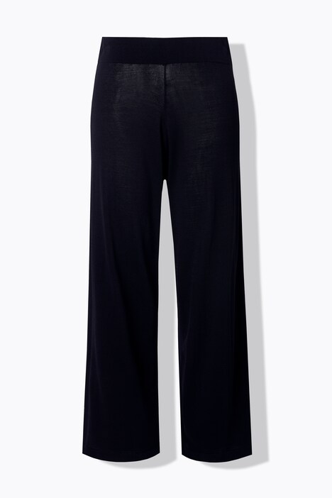 Pantalón de punto, pernera ancha y recta, cintura elástica