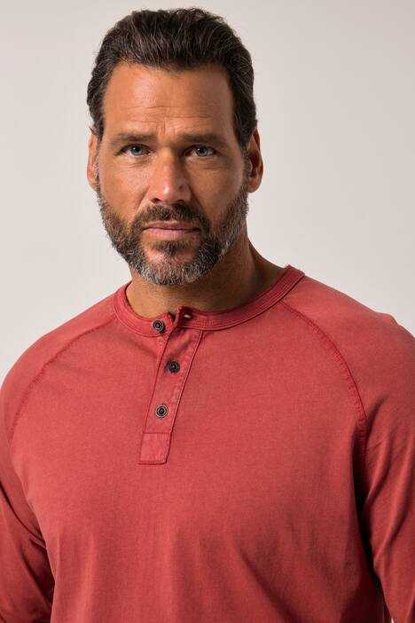 JP1880 henley, lange mouwen, vintage look, tot 8XL
