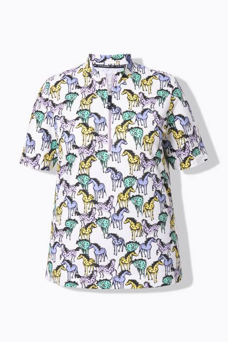 Poloshirt, halflange mouw, opstaande kraag