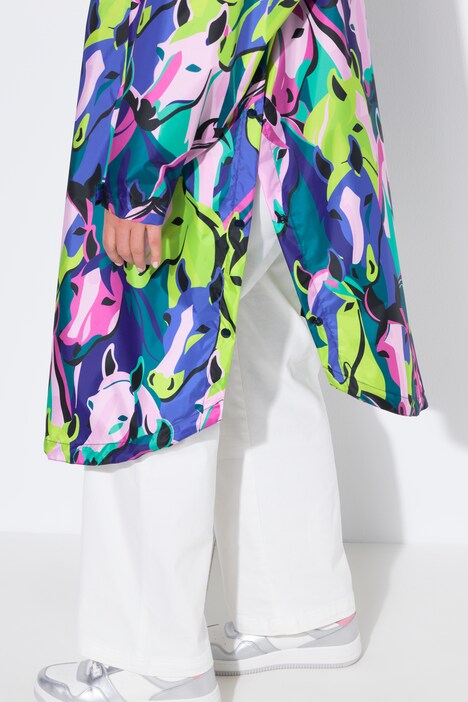 Functionele regencape, unisex, print, capuchon