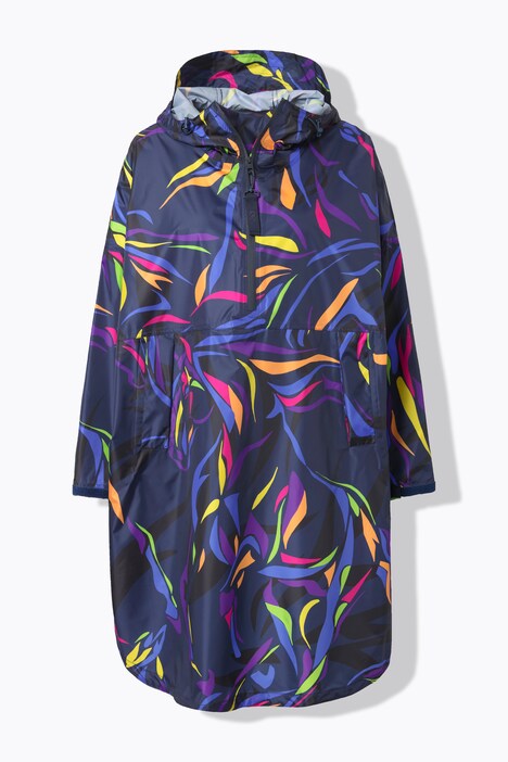Functionele regencape, unisex, print, capuchon