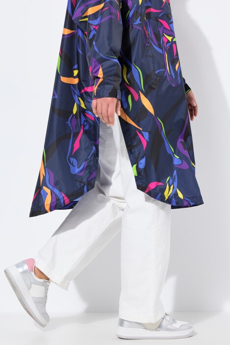 Functionele regencape, unisex, print, capuchon