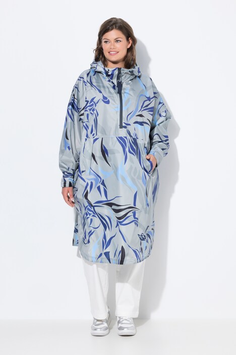 Poncho imperméable unisexe à capuche avec imprimé