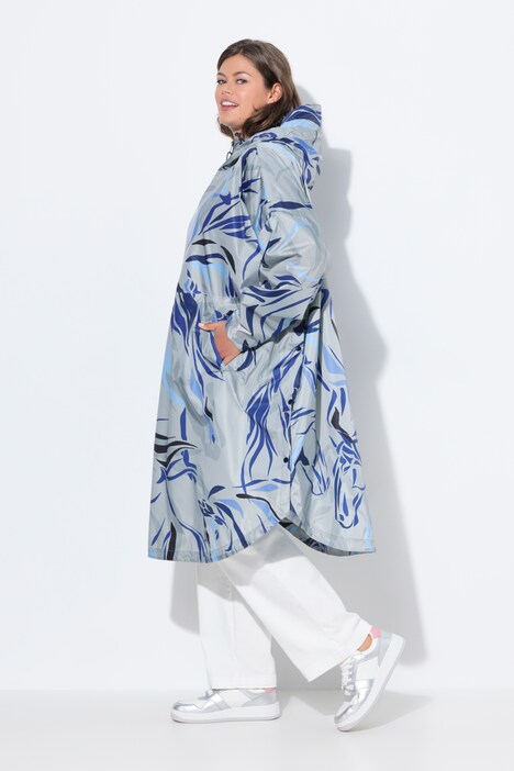 Poncho imperméable unisexe à capuche avec imprimé