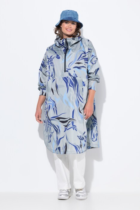 Poncho imperméable unisexe à capuche avec imprimé