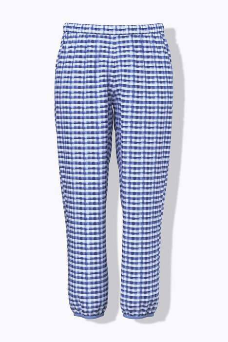 Pyjama à carreaux, T-shirt décolleté en V et manches courtes