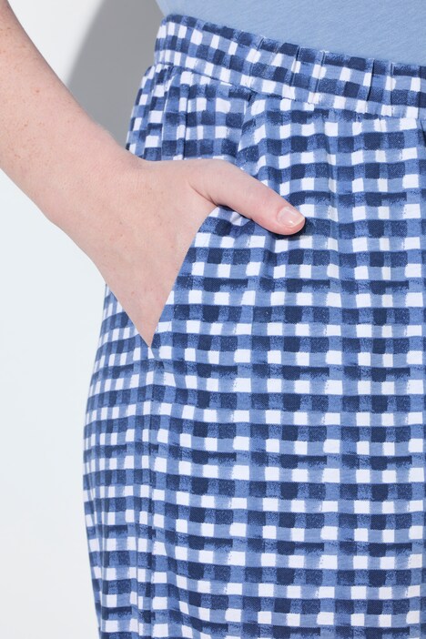 Pyjama à carreaux, T-shirt décolleté en V et manches courtes