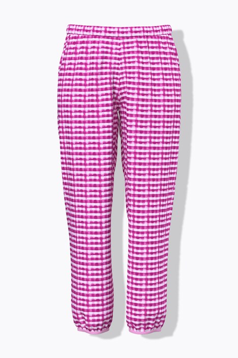 Pyjama à carreaux, T-shirt décolleté en V et manches courtes