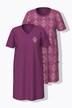 Bigshirts, set van 2, ruiten, ronde hals, korte mouwen