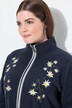 Veste en polaire esprit costume traditionnel bavarois. Fermeture zippée à double sens. Broderies edelweiss