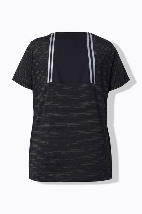 T-shirt technique, manches courtes et décolleté en V, empiècements en mesh