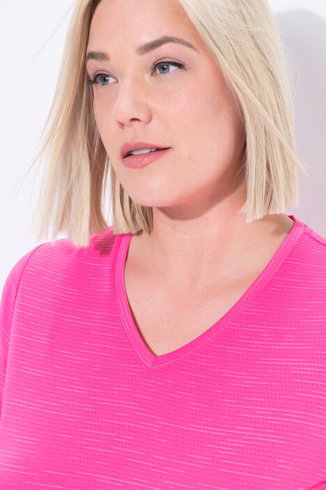 Functioneel shirt, mesh inzetten, V-hals, korte mouw