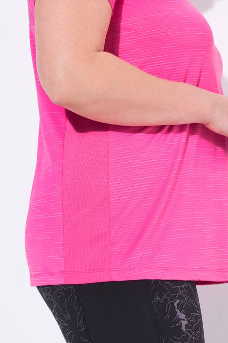Functioneel shirt, mesh inzetten, V-hals, korte mouw