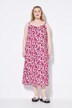 Maxikjole i A-form, satin, leo allover-print