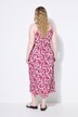 Maxikjole i A-form, satin, leo allover-print