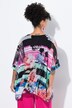 Oversized all-over print mesh blouse with opaque jersey top