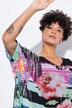 Oversized all-over print mesh blouse with opaque jersey top