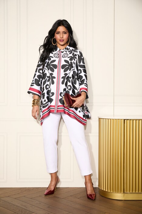 Cropped Stretch Blend Elastic Waistband Pants