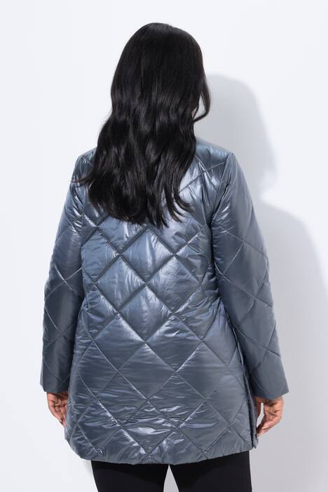 Doorgestikte jas, gevlochten look, opstaande kraag, Two-Tone-stiksel