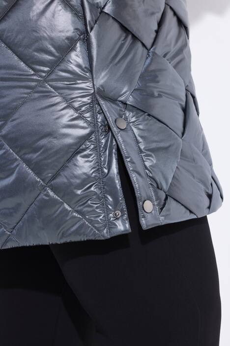 Doorgestikte jas, gevlochten look, opstaande kraag, Two-Tone-stiksel