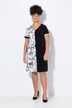 Comfortable jersey scribble pattern dress