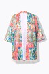 Kimono, satin med allover-print, dekorativt kvastebånd