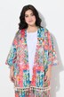 Kimono, satin med allover-print, dekorativt kvastebånd