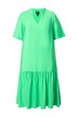 Midi šaty, volánový lem, A střih, výstřih do V, krátké rukávy